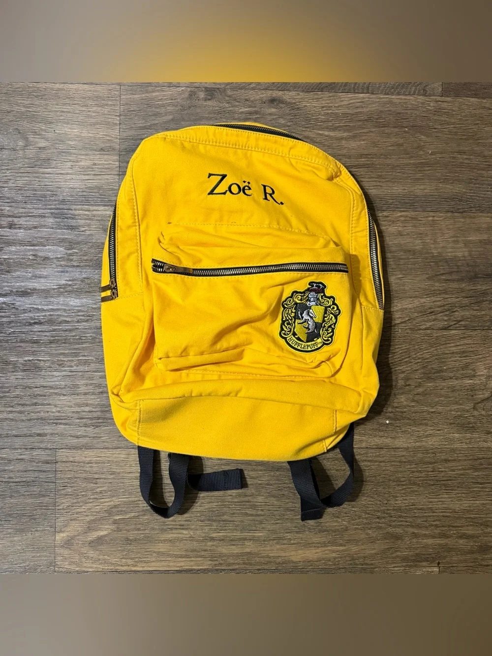 Universal Studios Harry Potter Hufflepuff Yellow Backpack Personalized